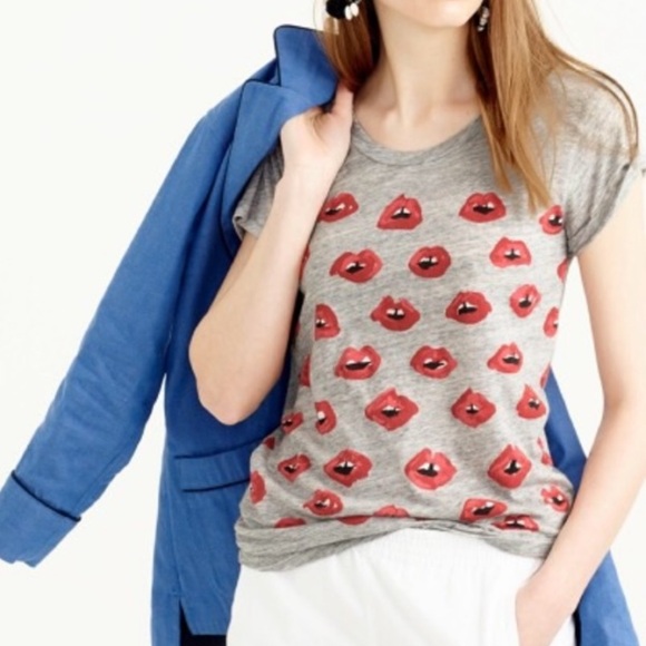 J. Crew Tops - J. Crew & Donald Robertson collab rare grey tee Kiss Kiss size XL